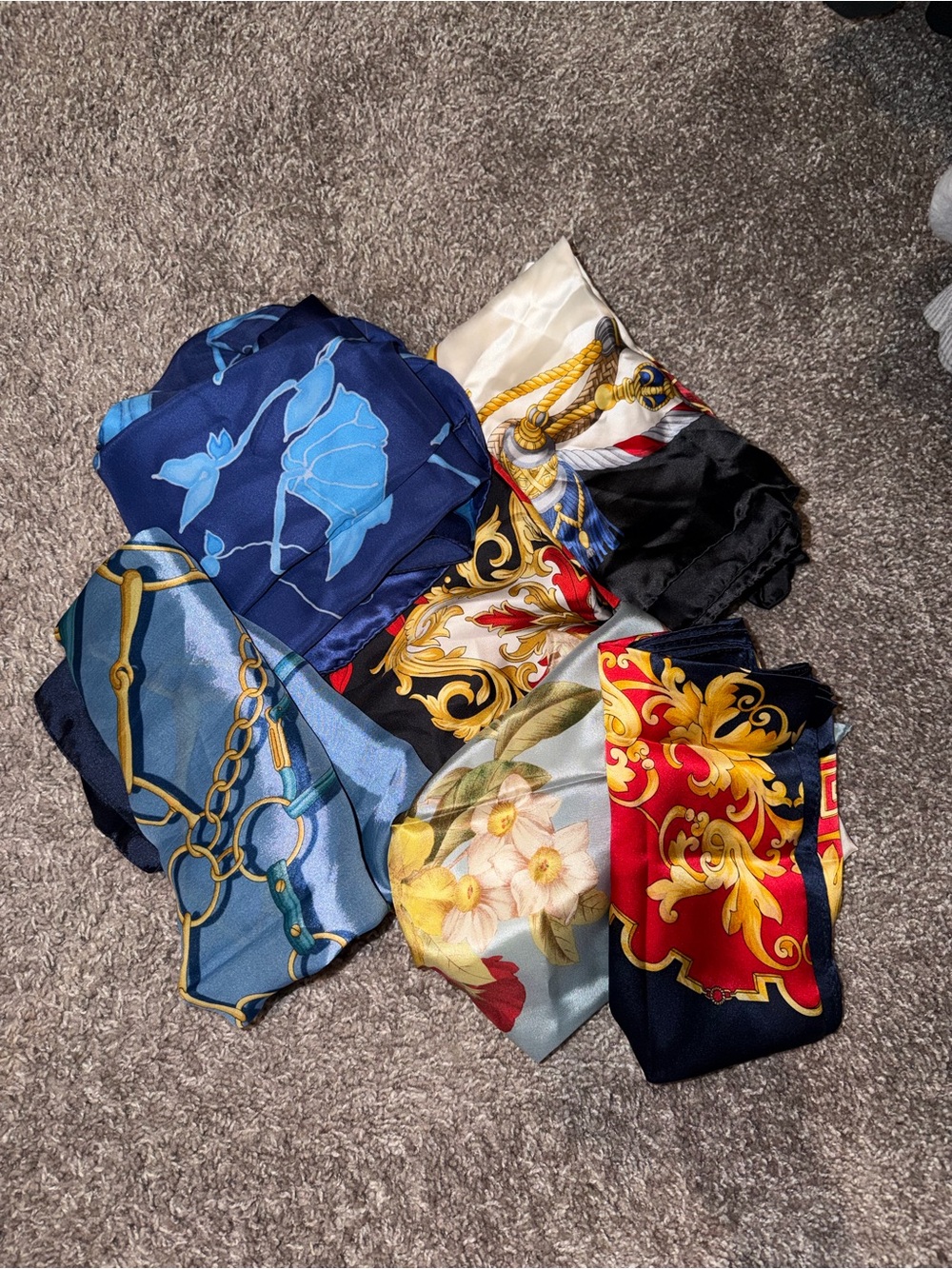 Variety of 100% silk scarves